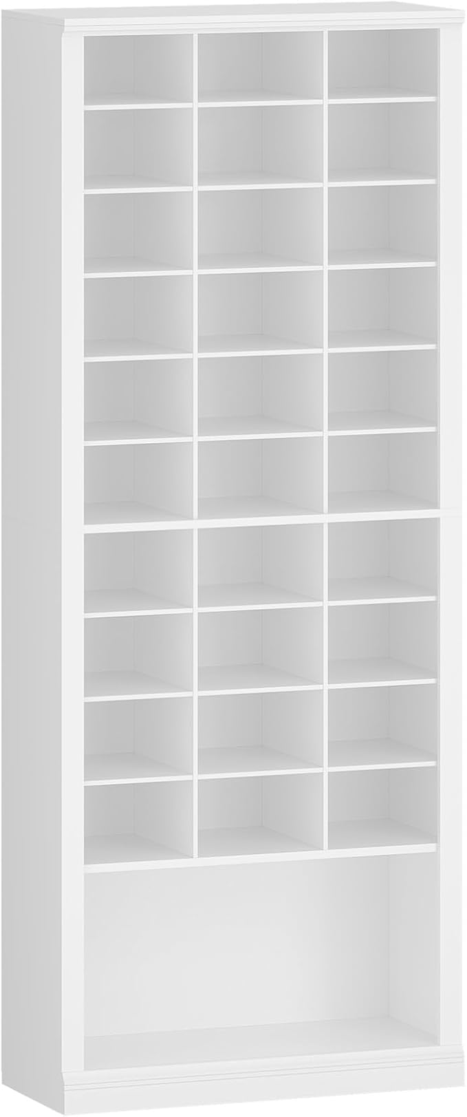 Hzuaneri 11 Tiers Shoe Storage Cabinet, Tall Shoes Cabinet with Cubby, Freestanding Wooden Shoe Organizer, 30-33 Pairs, Shoes Cubby Organizer for Entryway, Bedroom, White SR39303X