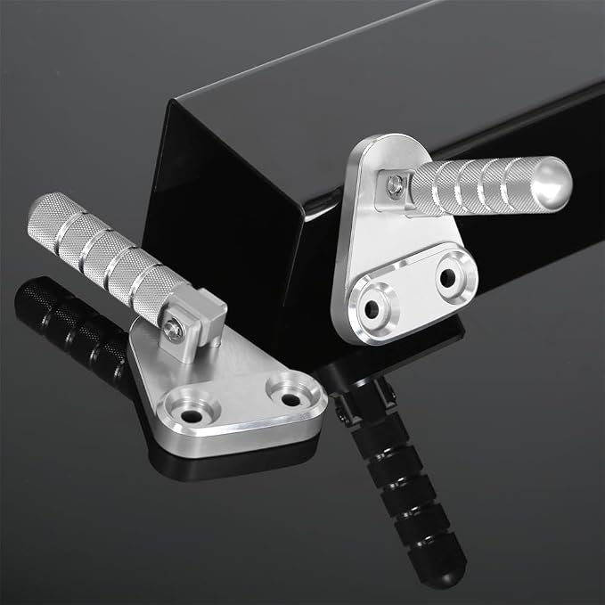 SUPER CUB C125 CNC Rear Folding Step Passenger Footrest Pedal Pegs Compatible with Super Cub 125 JA48 JA58 2018-2024 (Silver)