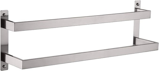 KOKOSIRI Hand Towel Bars Bathroom 2-Tiers Ladder Towel Rails 20 Inches Towel Holders Wall Mounted Towels Shelves Rack Brushed Stainless Steel, B5008BR-L20