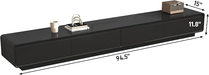 chartustriable 94.5" Minimalist Floating TV Stand for TVs up to 100 Inches, Modern Wall Mounted Media Console with 2 Drawers, Entertainment Center for Living Room, Black