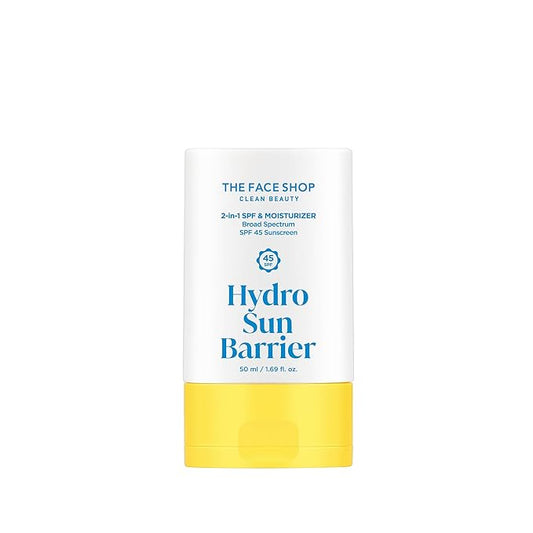 THE FACE SHOP Hydro Sun Barrier, SPF 45 Daily Facial Sunscreen & Moisturizer, for Oily Skin, Formulated with Calendula & Niacinamide, No White Cast, 1.69 Fl. Oz.