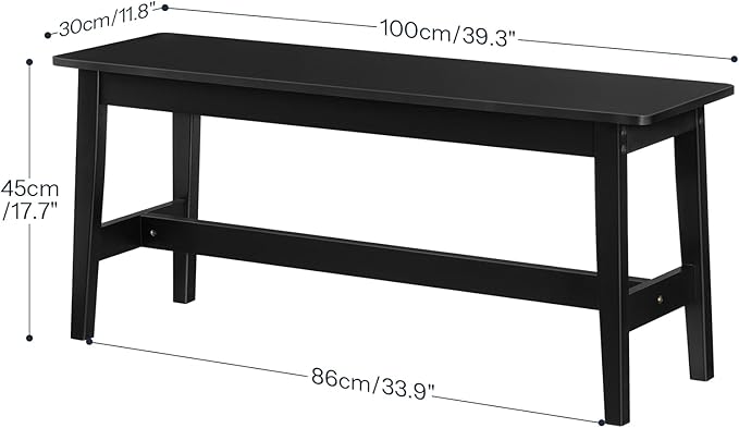 HOOBRO 39.3'' Bamboo Dining Bench, Farmhouse Kitchen Table Bench, Kitchen & Living Room Furniture, Easy to Assemble, Sturdy and Stable, Black BK03CD01G2