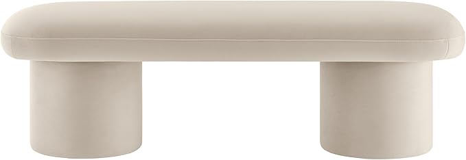 Modway Orla Performance Velvet Upholstered Bench in Almond