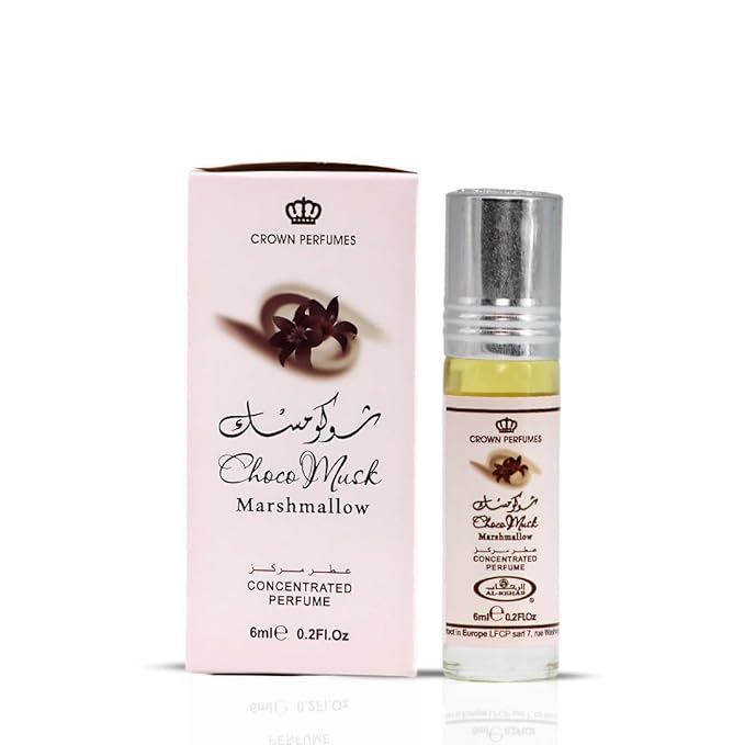 Al-Rehab Choco Musk Marshmallow Perfume Oil Roll-On - 6ml (0.2 oz) | Gourmand Fragrance with Strawberry, Marshmallow & Cocoa | Sweet, Fluffy & Addictive | Arabian Dessert Scent (Pack of 3)