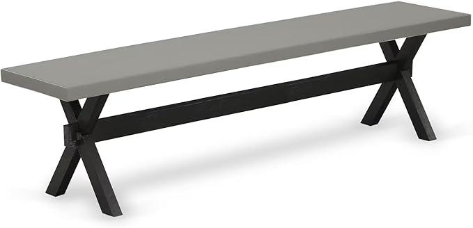 East West Furniture XB697 X-Style Modern Kitchen Bench with Wood Seat, 72x15x18 Inch, Multi-Color