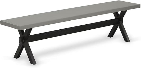East West Furniture XB697 X-Style Modern Kitchen Bench with Wood Seat, 72x15x18 Inch, Multi-Color