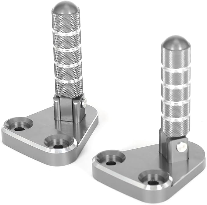 SUPER CUB C125 CNC Rear Folding Step Passenger Footrest Pedal Pegs Compatible with Super Cub 125 JA48 JA58 2018-2024 (Titanium)