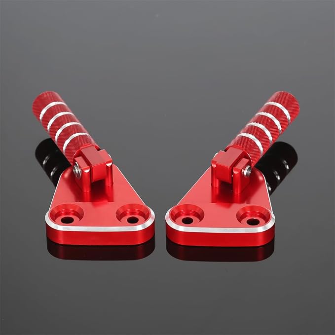 SUPER CUB C125 CNC Rear Folding Step Passenger Footrest Pedal Pegs Compatible with Super Cub 125 JA48 JA58 2018-2024 (Red)