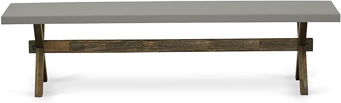 East West Furniture XB797 X-Style Modern Dinette Bench with Wood Seat, 72x15x18 Inch, Multi-Color