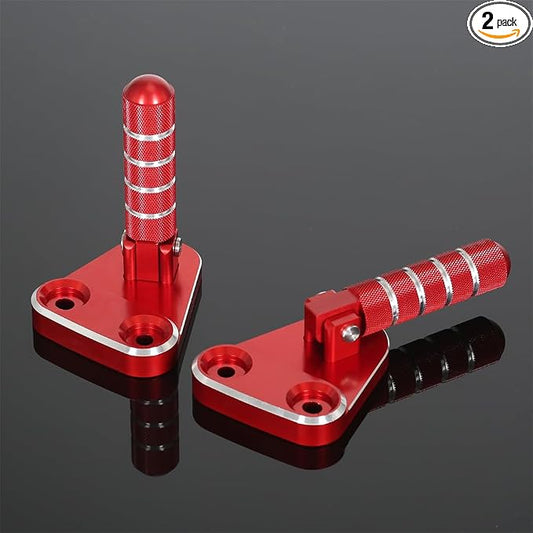 SUPER CUB C125 CNC Rear Folding Step Passenger Footrest Pedal Pegs Compatible with Super Cub 125 JA48 JA58 2018-2024 (Red)