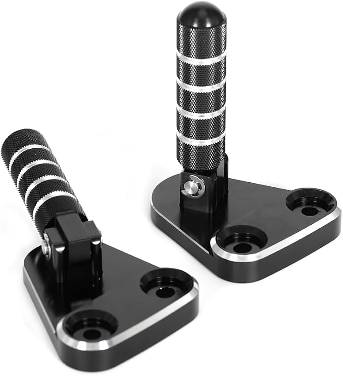 SUPER CUB C125 CNC Rear Folding Step Passenger Footrest Pedal Pegs Compatible with Super Cub 125 JA48 JA58 2018-2024 (Black)