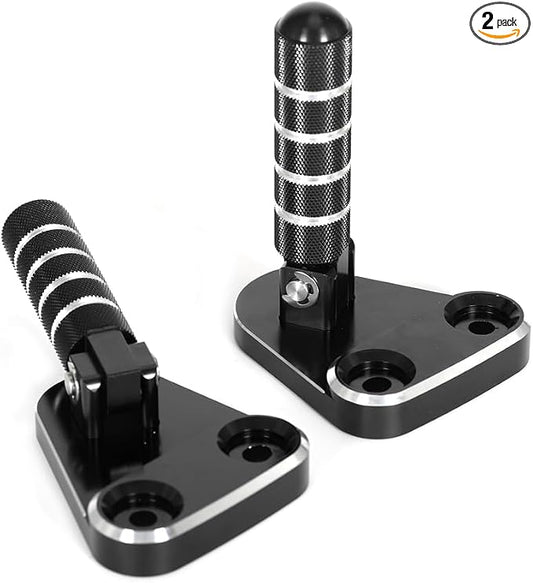 SUPER CUB C125 CNC Rear Folding Step Passenger Footrest Pedal Pegs Compatible with Super Cub 125 JA48 JA58 2018-2024 (Black)