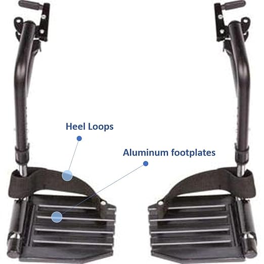Invacare - TREX20RFP / T93HAP Tracer EX2 Wheelchair, with Full Length Arms and T93HAP Hemi Footrests with Heel Loops, 20" Seat Width