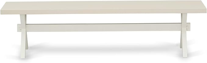 East West Furniture XB027 X-Style Modern Dining Bench with Wood Seat, 72x15x18 Inch, Multi-Color