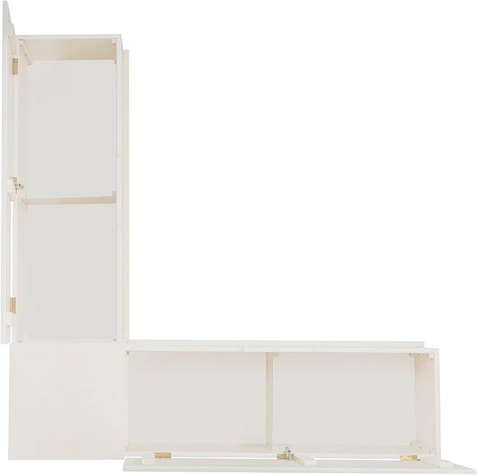 Linon Harris White Solid Pine Backless Nook with Interior Storage