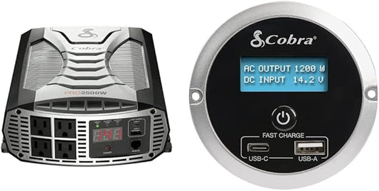 Cobra PRO 2500W Professional Grade Power Inverter with Cobra CPIALCDG1 Remote Controller