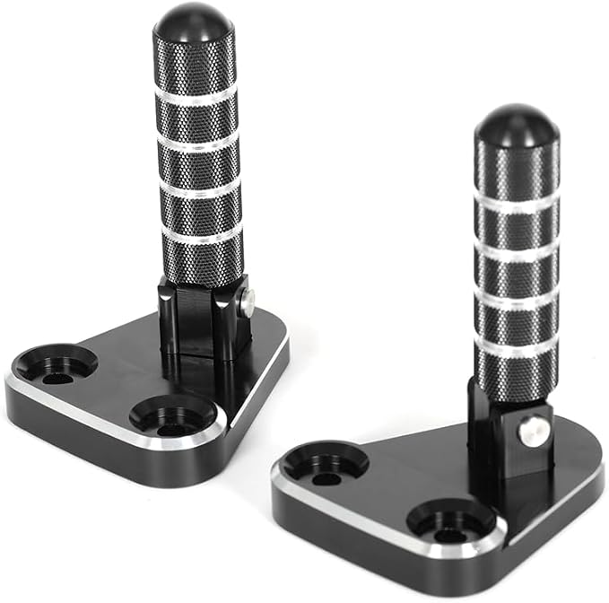 SUPER CUB C125 CNC Rear Folding Step Passenger Footrest Pedal Pegs Compatible with Super Cub 125 JA48 JA58 2018-2024 (Black)