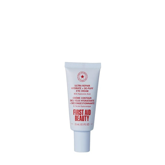 First Aid Beauty - Hydrating Eye Cream with Hyaluronic Acid, Nourishing Eye Cream that Provides 24 hours of Hydration, Helps Smooth Fine Lines, Wrinkles & Puffiness, Safe for Sensitive Skin, 0.5 oz