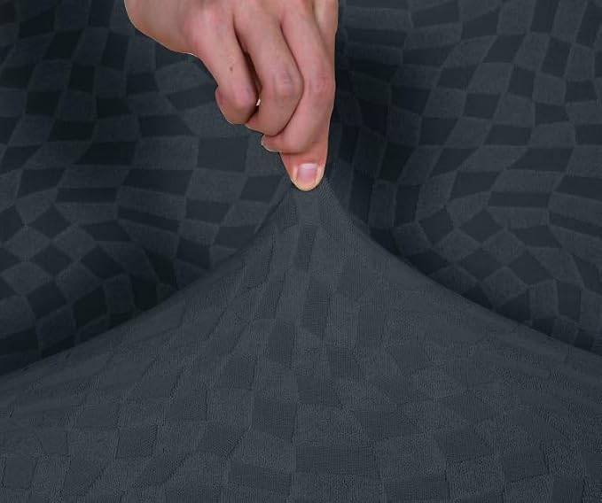 ZNSAYOTX 2026 Rectangle Ottoman Cover (L:57"-75") Super Stretch Soft Footrest Slipcover Form Fit, Universal Folding Foot Stool Covers with Non-Slip Elastic Band, Fashion Jacquard Texture, Dark Grey