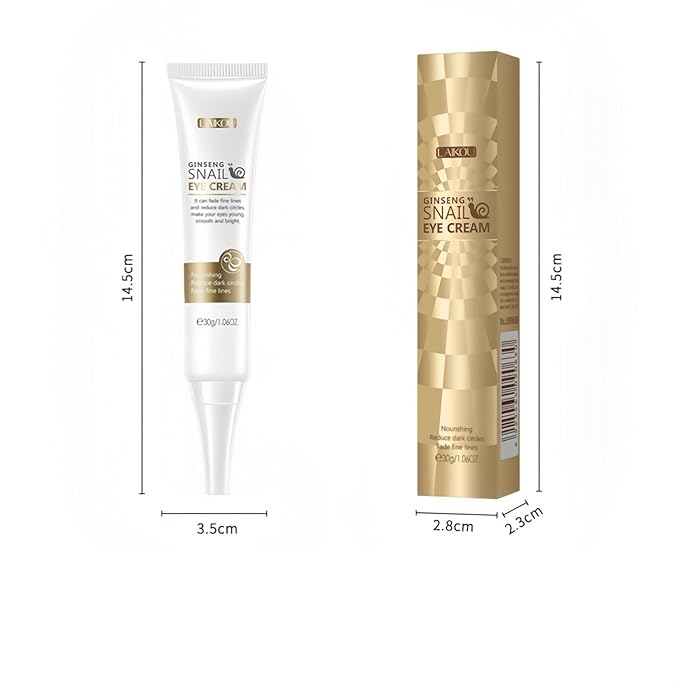 Dark Circles & Puffiness Eye Cream - Snail Mucin & Red Ginseng Formula for Under Eye Bags, Fine Lines, Intense Moisturizing & Brightening Korean Eye Treatment, 30g