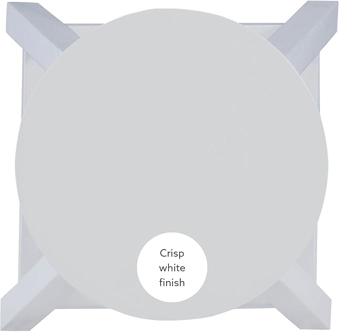 Linon Zeke White 24" Counter Stool with Round Seat