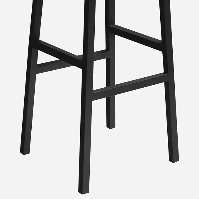MAHANCRIS Bar Stools, Set of 2 Round Bar Chairs with Footrest, 24.4 Inch Kitchen Breakfast Bar Stools, Industrial Bar Stools, Easy Assembly, for Dining Room, Kitchen, Black BAHB0201