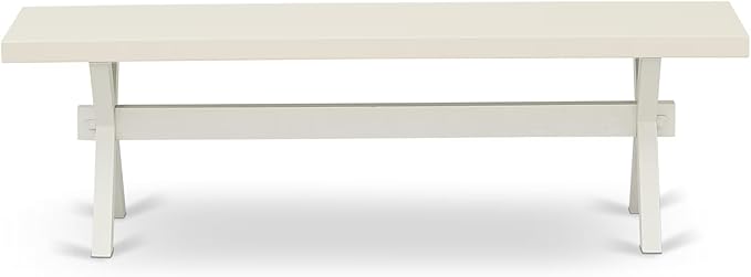 East West Furniture XB026 X-Style Modern Dining Room Bench with Wood Seat, 60x15x18 Inch, Multi-Color