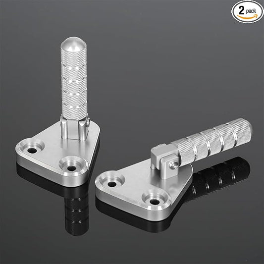 SUPER CUB C125 CNC Rear Folding Step Passenger Footrest Pedal Pegs Compatible with Super Cub 125 JA48 JA58 2018-2024 (Silver)