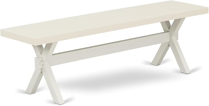 East West Furniture XB026 X-Style Modern Dining Room Bench with Wood Seat, 60x15x18 Inch, Multi-Color