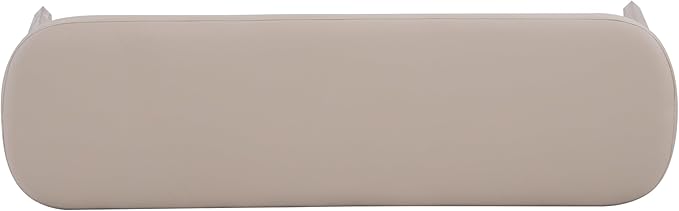 Christopher Knight Home Ella Mid-Century Faux Leather Upholstered Dining Bench, End of Bed Footrest, Entryway/Hallway Seating, Indoor Ottoman Bench with Padded Seat and Solid Wood Leg, Beige+Natural