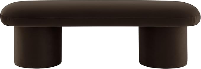 Modway Orla Performance Velvet Upholstered Bench in Chocolate Brown