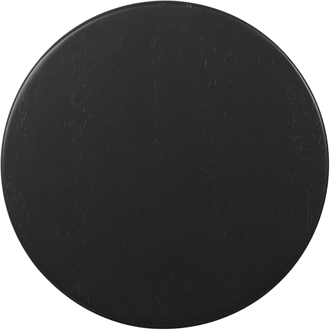 Linon Zeke Black Solid Wood Backless Round Barstool with 29 inch Seat Height