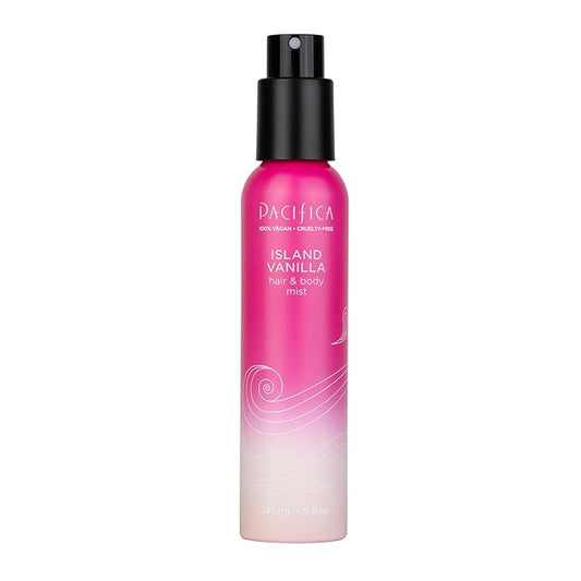 Pacifica ヘアミストパフューム＆全身スプレー（女性用） - アイランドバニラ ボディミストフレグランス（シュガー、バニラ、サンダルウッド配合）、クリーンビューティー、アルコールフリー、ヴィーガン、クルエルティフリー、147ml