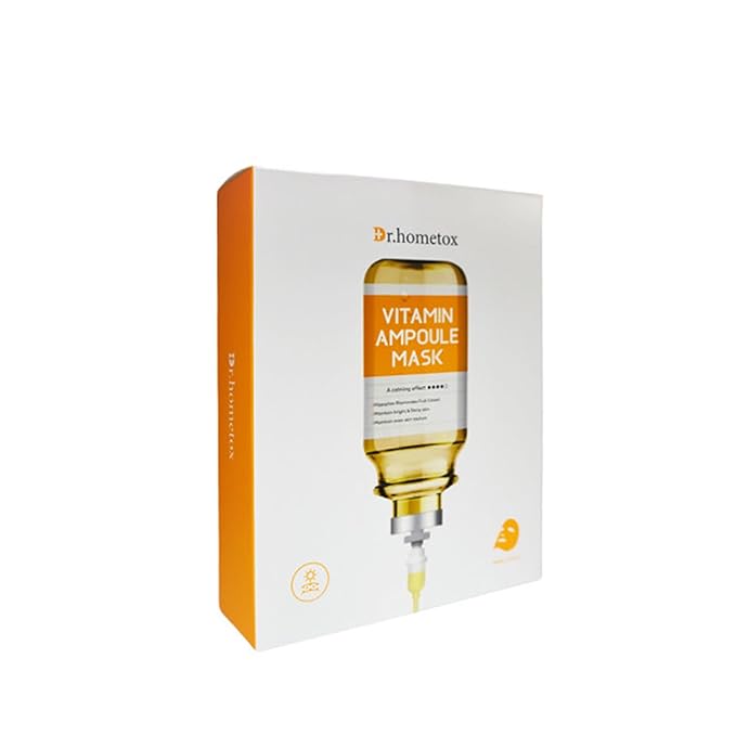 Generic DR. HOMETOX ビタミンアンプルシートマスク10枚入り | 輝きを高めるビタミンフェイスマスク | 韓国スキンケアマスクパック