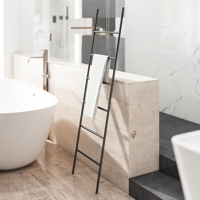 Standing Towel Rack Towel Stand Towel Holder 6 Tier Blanket Holder Blanket Ladder Rack Wall Mounted Metal Standing Towel Drying Storage Rack Towel Shelf Freestanding Towel Rack (Size : Gold)