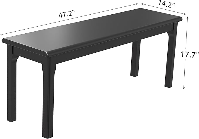 Dining Bench＆Bed End＆Wood＆Entryway Bench Bedroom Seat for Bedroom Living Room Kitchen(Black)