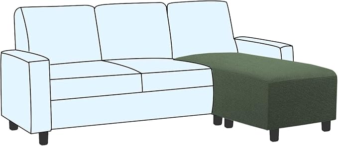 H.VERSAILTEX Ottoman and Sofa Seat Cushion Combined Cover Slipcover Rectangle Sofa Slipcover Fit Length 56'-75' Suitable for L Shaped Seat Cushion Cover or Chaise Part Cover Thick Soft - Bronze Green