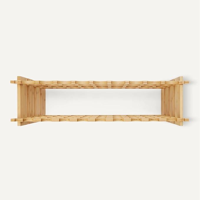 Amazon Basics Stackable Natural Bamboo Wine Rack, 36 Bottle Capacity, Easy to Assemble