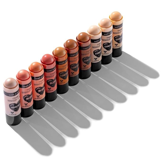 wet n wild メガグロー メイクアップスティック、調整可能な発色、多用途、クルエルティフリー＆ヴィーガン - ヌードフォース（2個パック）