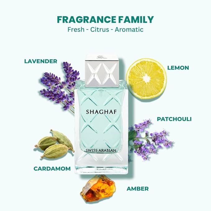 Swiss Arabian Shaghaf (Masculine) - Luxury Products From Dubai - Long Lasting Personal EDP Spray Fragrance - A Seductive Signature Aroma - 2.5 Oz