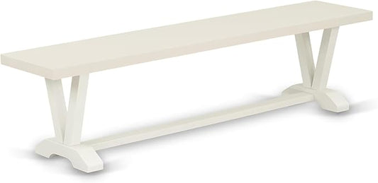East West Furniture VB027 V-Style Modern Dining Bench with Wood Seat, 72x15x18 Inch, Multi-Color