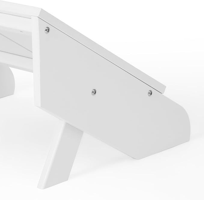 Costaelm Seaview Modern HDPE Plastic Folding Patio Adirondack Ottoman, White