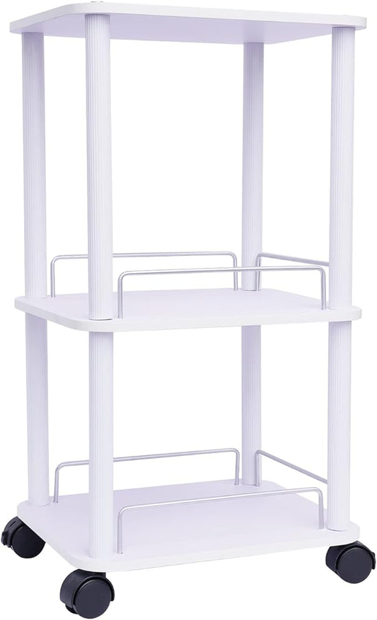 3 Tier Beauty Salon Trolley Cart Pedestal Rolling Cart Spa Stand Roller Trolley with Wheel Beauty Instrument Tray Rolling Cart Home Kitchen Dining Room Living Room Bathroom Bedroom