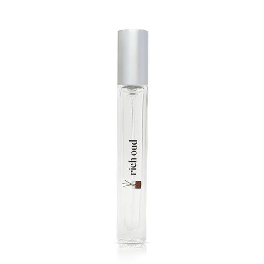 Just Juice Rich Oud - 男女兼用ウードパフューム - ベルガモット、サフラン、アンバーの香水 - リッチでウッディなミニトラベルサイズフレグランス - 0.3 oz