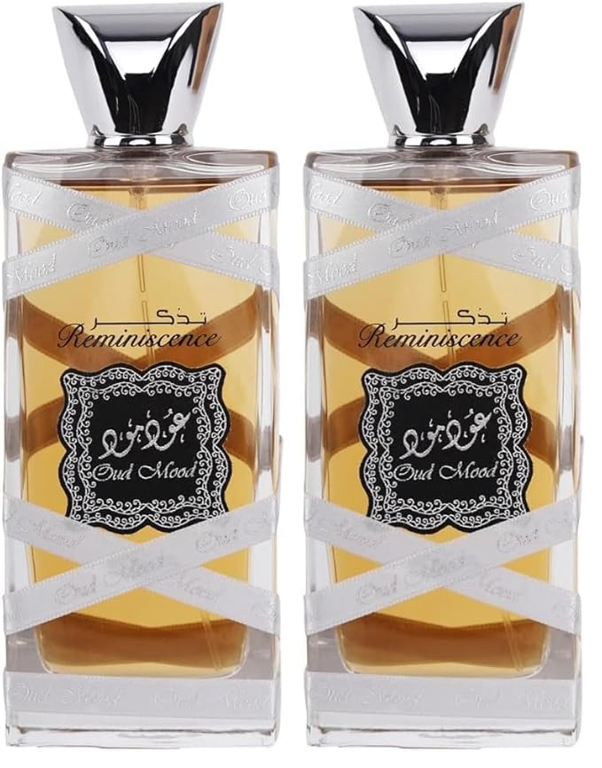 Lattafa Oud Mood Reminiscence for Unisex Eau de Parfum Spray, 3.4 Ounce (Pack of 2)