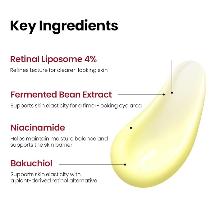 K-SECRET SEOUL 1988 Retinal Eye Cream – Formulated with Advanced Retinal Liposome 4% and Fermented Bean for Smoother, Refreshed-Looking Eyes | Korean Skincare, 30ml / 1.01 fl oz