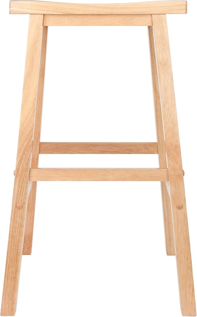 Winsome Satori Saddle Seat Counter Stool, 29" in Natural, Classic Backless Bar Chairs for Kitchen & Dining Room Seating, Timeless Essential Furniture for Home, Dorm, Apartments