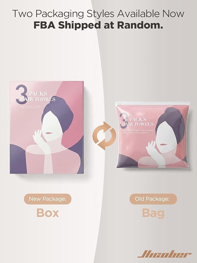 Hicober マイクロファイバー ヘアタオル 3枚セット ヘアターバン 濡れた髪用 乾燥用ヘアラップタオル 巻き髪用 女性向け 髪の広がりを抑える (ピンク、パープル、グレー)