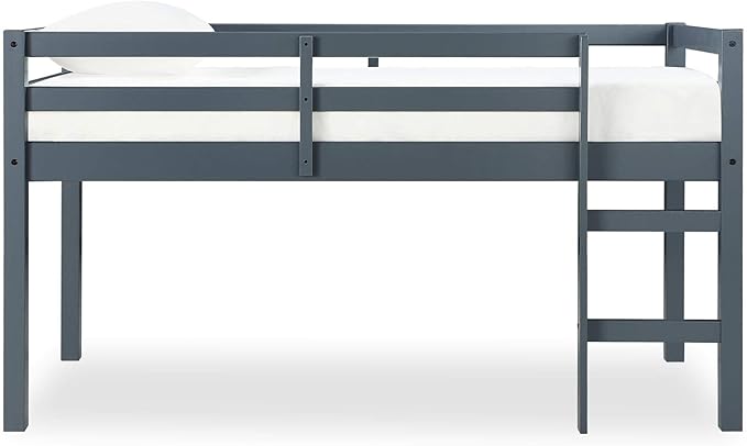 DHP Milton Twin Loft Bed, Space Saving Design, Solid Pine Wood, White Finish