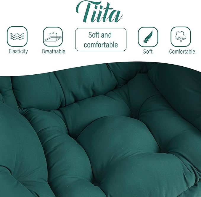 Tiita Lazy Chair, Green Modern Large Accent Armchair, Comfy Leisure Sofa Reading Chair for Bedroom, Living Room, Dorm Rooms, Garden and Courtyard, Green
